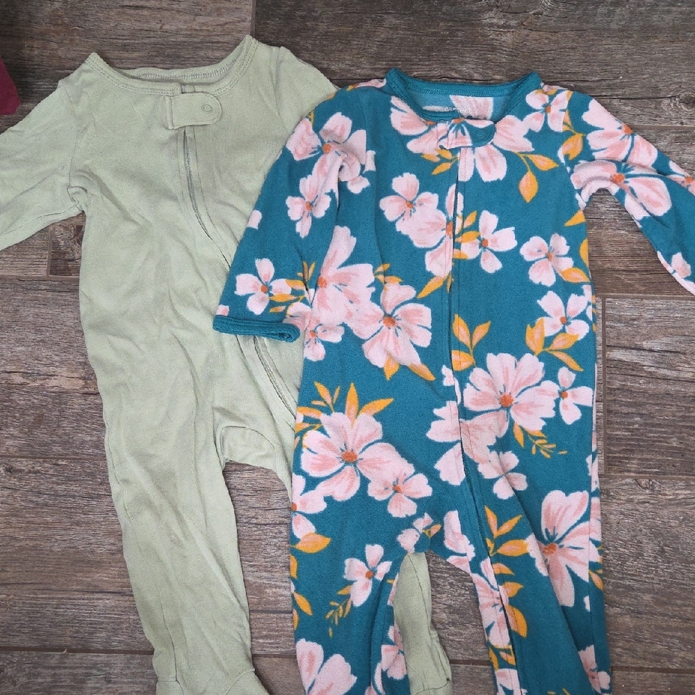 Teal and Pink Baby Onesies